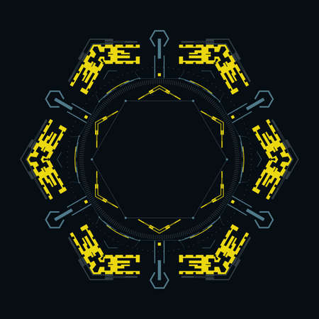 Futuristic hexagon for modern interfaces.Hud abstract. Vector illustration.