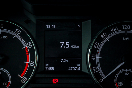 Dasboard with consumption infoの写真素材