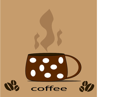 brown background with coffee cupのイラスト素材