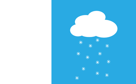 Black background with white cloud and snowflakesのイラスト素材