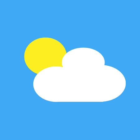 blue background with white cloud and yellow sunのイラスト素材