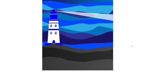 Lighthouse and sea vector illustrationのイラスト素材