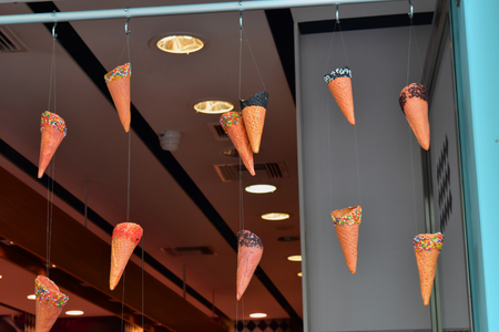 Ice-cream conesの写真素材