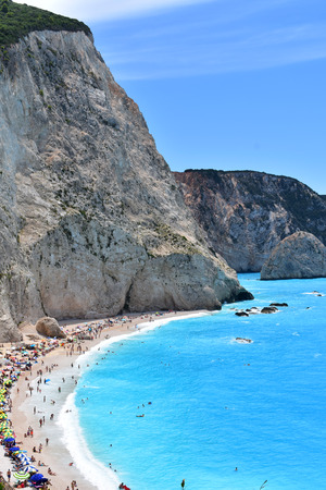 beautiful beach and sea in Lefkada in Greeceのeditorial素材