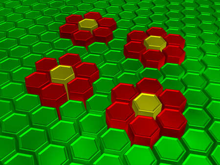 3d red flowersの写真素材