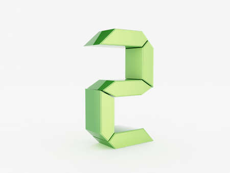 3D rendering of the number 2の写真素材