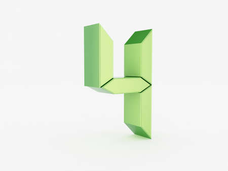 3D rendering of the number 4の写真素材