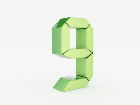 3D rendering of the number 9の写真素材