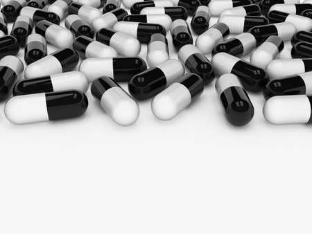 Black and white  capsulesの写真素材