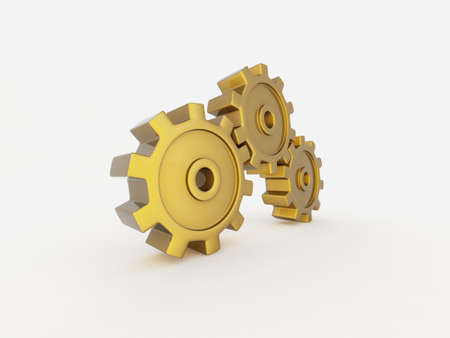 Gold gears の写真素材