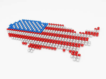 usa map made of ballsの写真素材