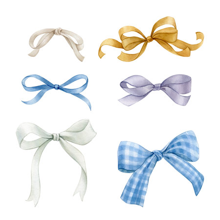 Round box with forget-me-not flowers. Flowers in a cardboard box with a bow.の写真素材