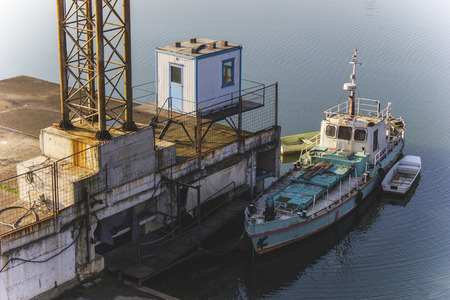 river boat and marinaの写真素材