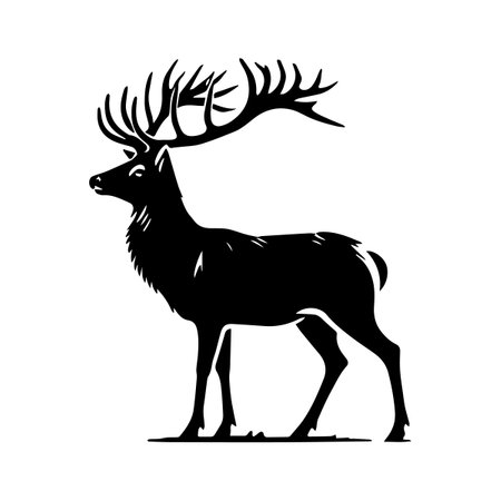 Deer silhouette isolated on white background. Vector illustration for your designのイラスト素材
