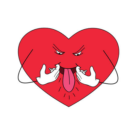 illustration with the heart which teasesのイラスト素材