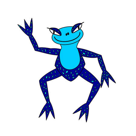 funny cute frog. vector illustrationのイラスト素材
