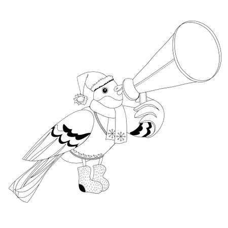 vector illustration depicting bullfinch with mouthpieceのイラスト素材