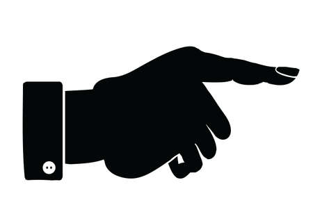 Silhouette of male hand pointing. Multipurpose vector illustration.のイラスト素材