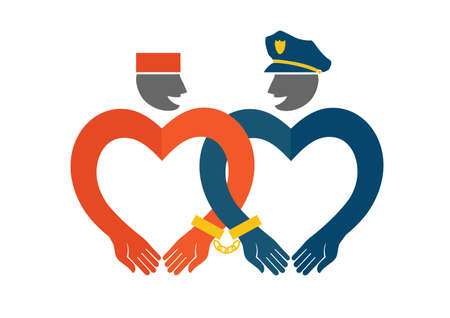 Cute original vector illustration concept of love. Template for Valentine's day.のイラスト素材