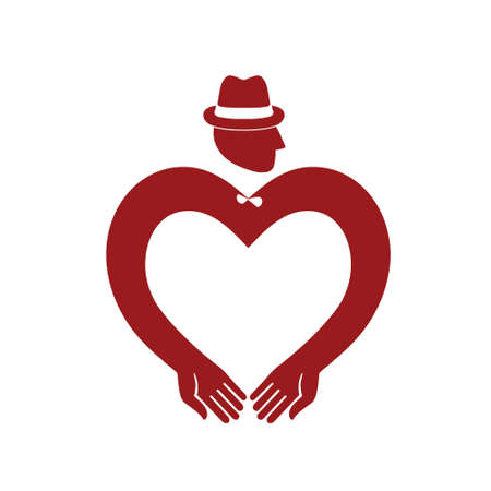 Icon of love. Vector illustration, metaphor of passion. Template for Valentine's day. Helpful element for web design and print. Editable vector with a wide range of applications.のイラスト素材