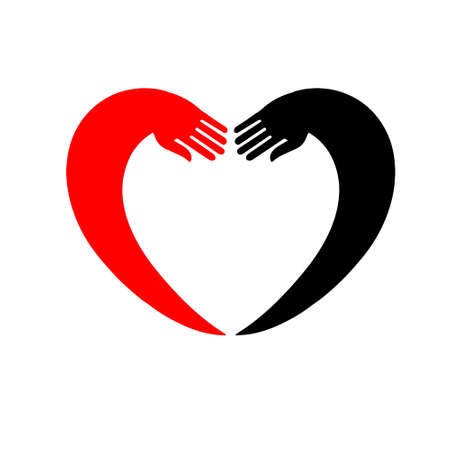 Open, empty hands. Protection of the holding. Isolated vector illustrationのイラスト素材