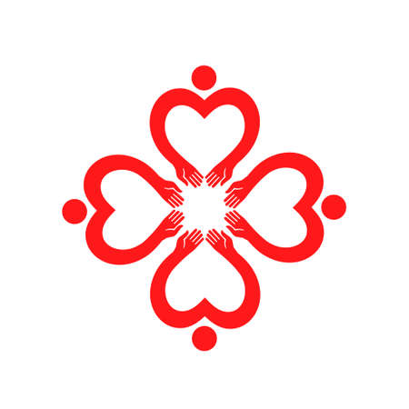 Flower. Metaphor of love and harmony. Universal vector illustration isolated on white background.のイラスト素材