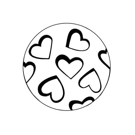 The moon is for lovers, template for Valentine's day. Vector illustration drawn by hand.のイラスト素材