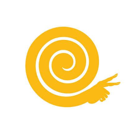 Flat design icon snail. Snail icon.のイラスト素材
