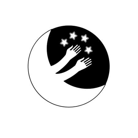 Moon, hand drawn Vector illustration.のイラスト素材