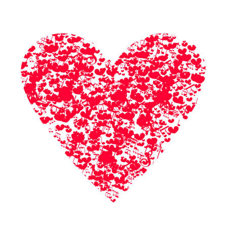 A Vector illustration, t-shirt, logo, mascot, a love of music. Beautiful vector illustration of a decorative item for Valentine's day.のイラスト素材