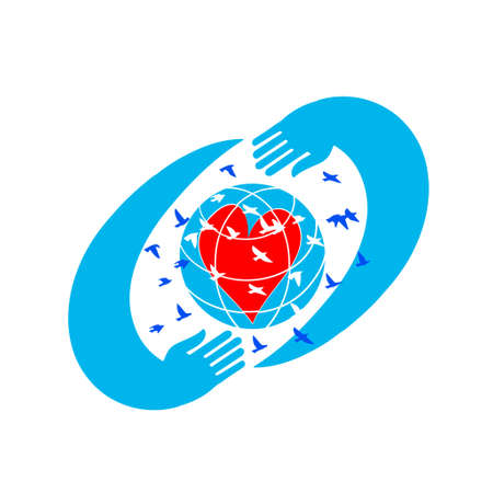 Save earth concept vector illustration for Metaphor of peace and loveのイラスト素材