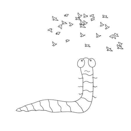 Hand drawn vector illustration on a white background for coloring bookのイラスト素材