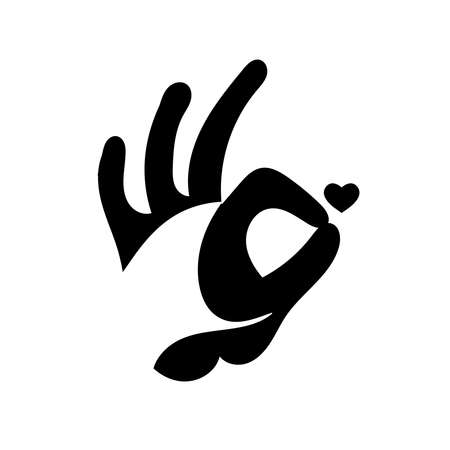 OK hand sign. Isolated on white background.のイラスト素材