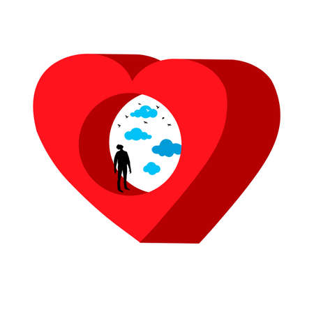Metaphor for disappointment in love. Freedom from love.のイラスト素材