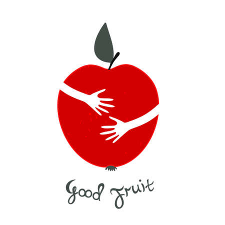 Apple icon vector illustration isolated on white.のイラスト素材