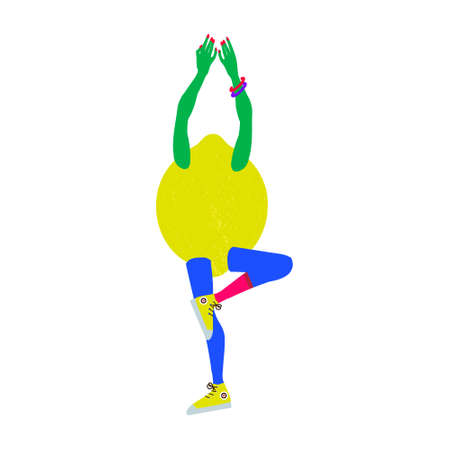 Young sports girl doing yoga and sportsのイラスト素材