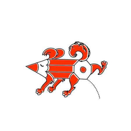 Isolated illustration of pissing dog. Vector illustrationのイラスト素材