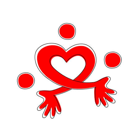 Heart Juggler. Hands in the shape of a heart jugglingのイラスト素材