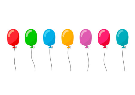 Balloons in a flat style flat set on a white background. Vector graphicsのイラスト素材