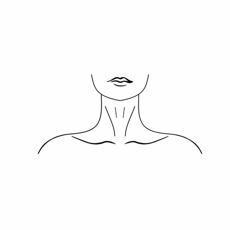line of womens shoulders in an abstract style.のイラスト素材