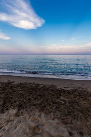 Beautiful sky over the beach, Torremolinos, Spainの写真素材