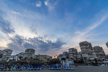 Beautiful sky over the beach, Torremolinos, Spainのeditorial素材