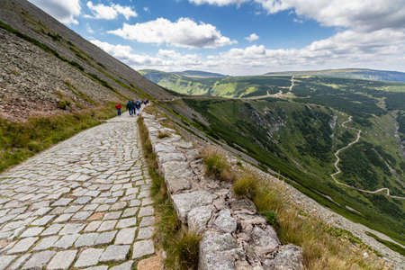 Mountain path in the national park Krkonoseの写真素材