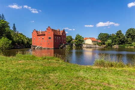 The red chateau  castle Cervena Lhota in the Czech Republicのeditorial素材