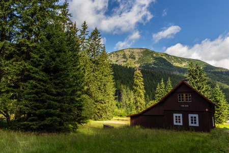 Beautiful housecabin in Krkonose mountains in Czech republicのeditorial素材