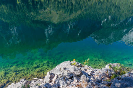 Beautiful alpine lake with crystal clear green water, Gosausee, Austria