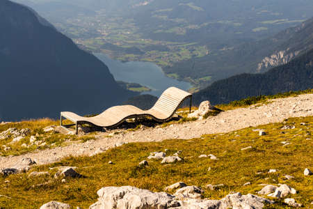 Chaise longue in mountains Dachstein Krippenstein in Austria