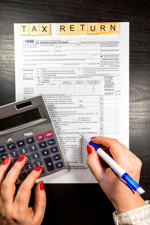 U.S. Individual income tax return. tax 1040の写真素材