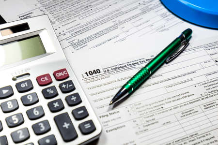 U.S. Individual income tax return. tax 1040の写真素材