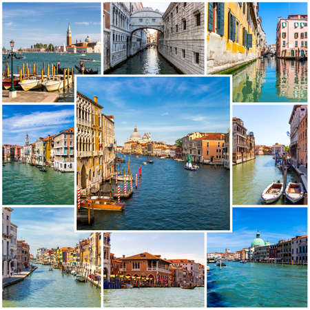 Collage of Venice photos in Italyのeditorial素材